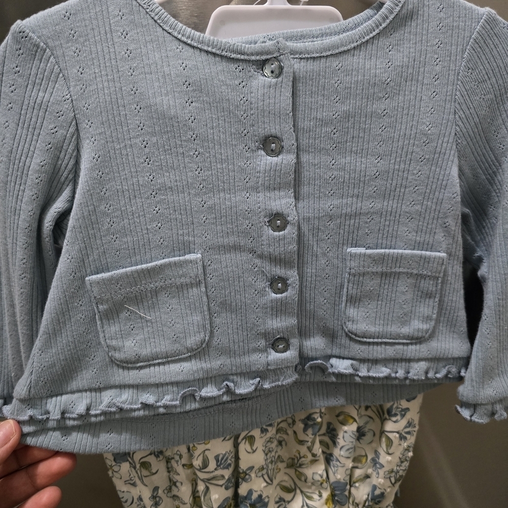 Happily Grey Kids Floral Bodysuit and Shoe Set - Blue and Yellow - Picture 11 of 12